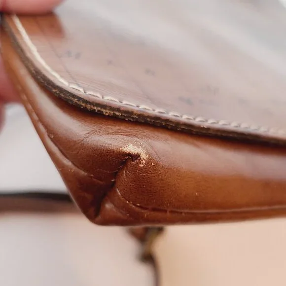 Patricia Nash Leather Crossbody – Vintage Map Print in Riot Rust - Picture 9 of 15